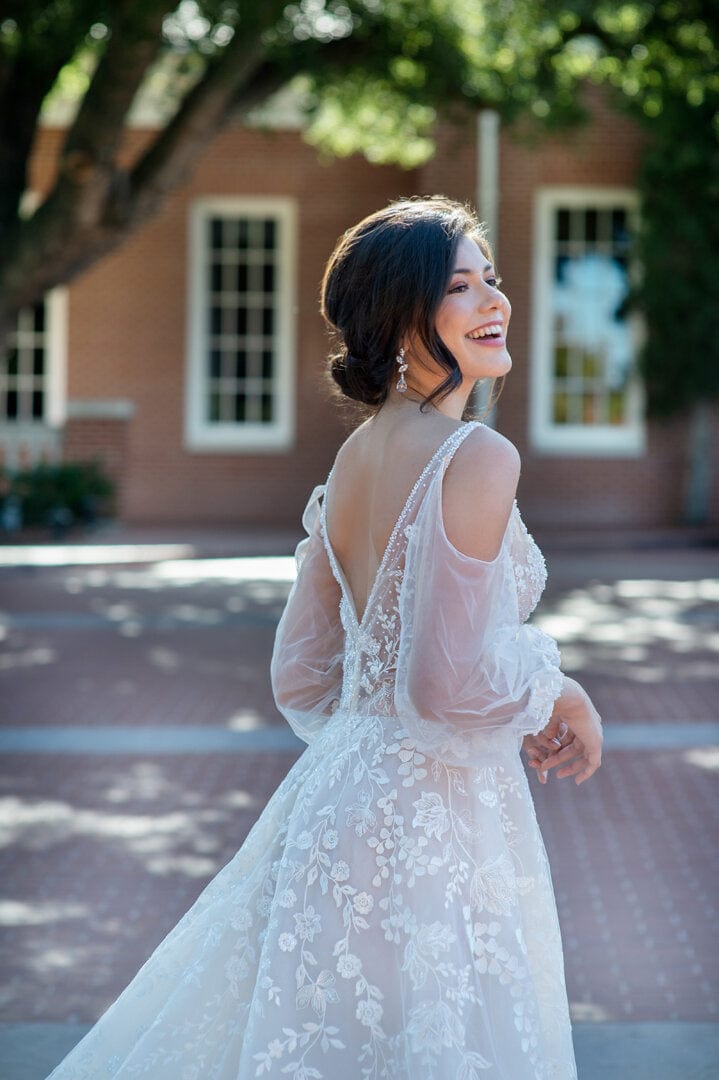 Adding tulle straps outlet to wedding dress