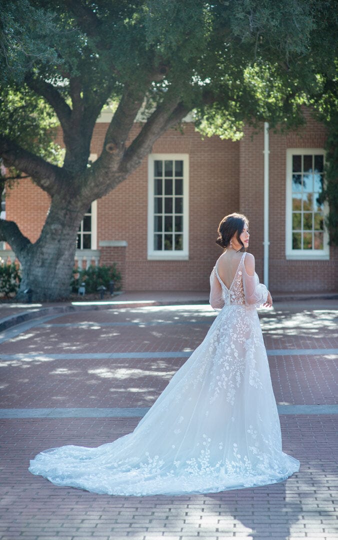 Long sleeve sales lace wedding